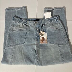 Sincerely Jules Utility Straight Leg sz 9 29 NEW! Denim Jeans Light Wash Cargo